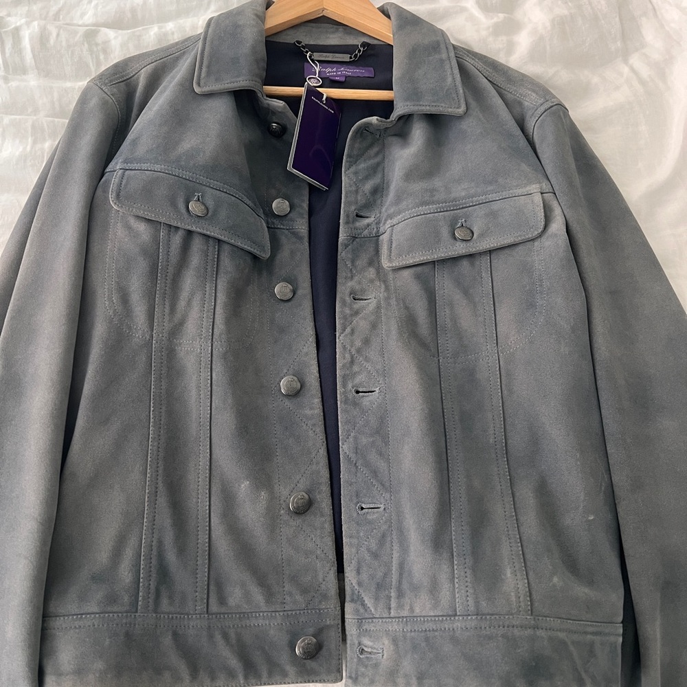 Ralph Lauren Purple Label - Grey Suede Trucker *UNWORN*